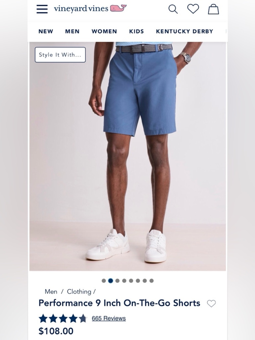 Vineyard Vines Men’s Performance 9-Inch Shorts — Slate Blue